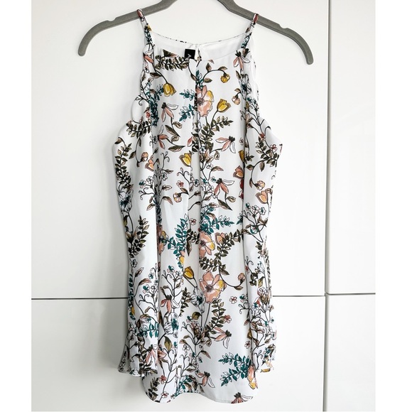 A. Byer Sleeveless Blouse Floral Leaves Size Medium Spring Professional - Picture 2 of 7